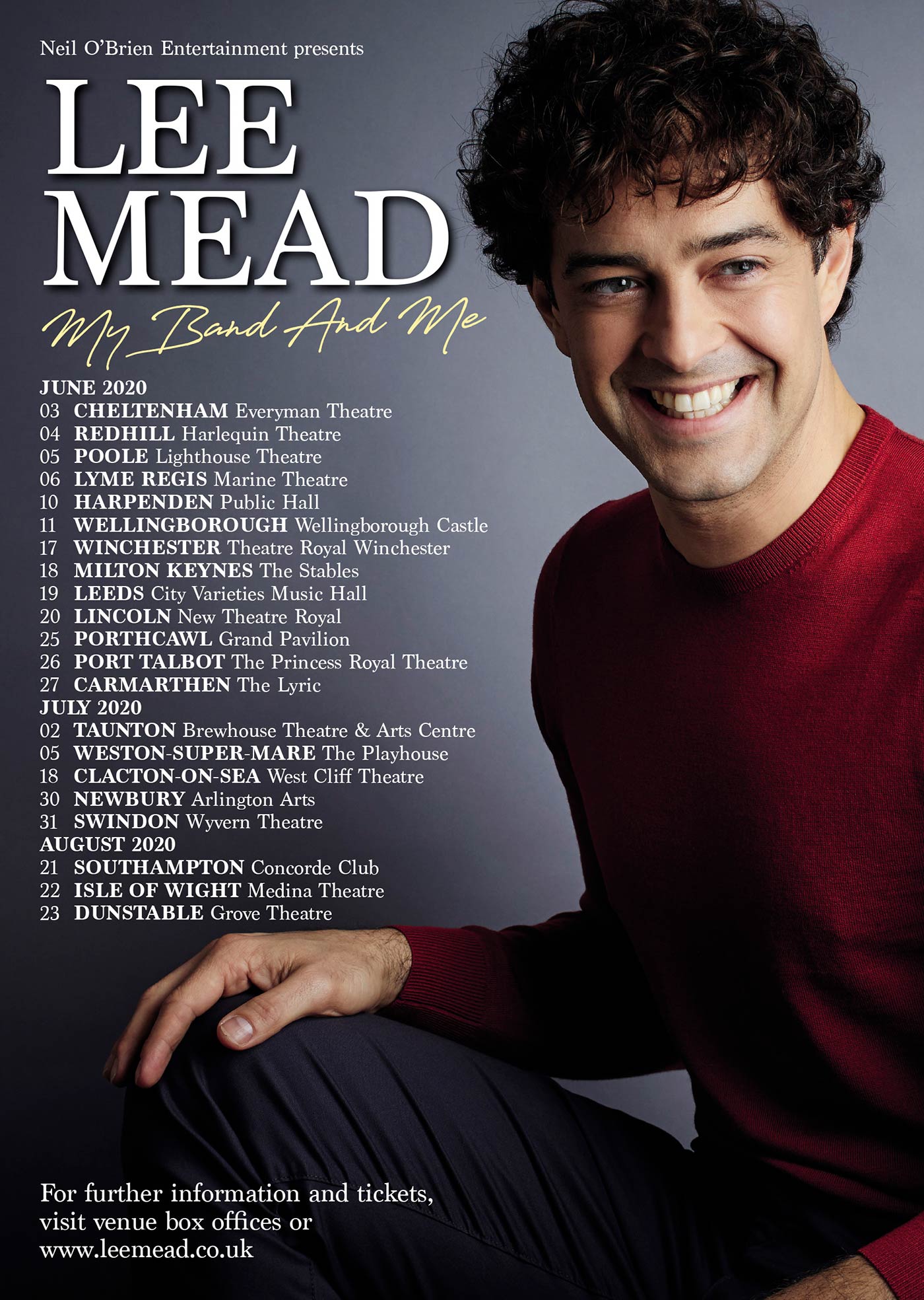 Lee Mead - My Band and Me - Tour - Poster